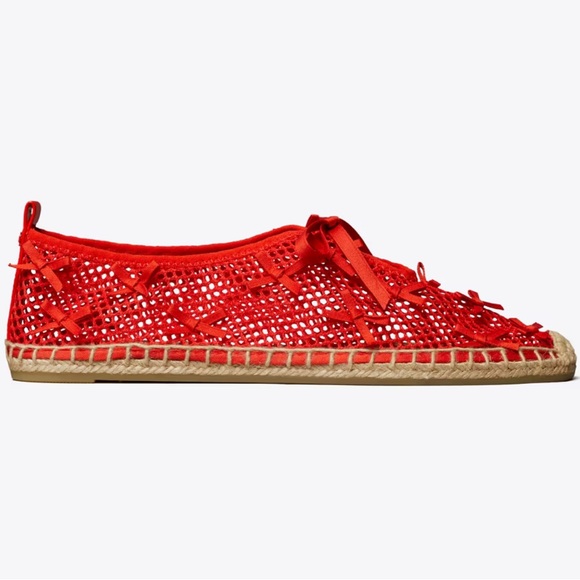 NEW Tory Burch Mini Bow Espadrille in Blazing Red - Picture 2 of 9